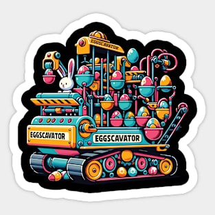 Eggscavator Ultimate Easter Egg Hunting Machine Design Sticker